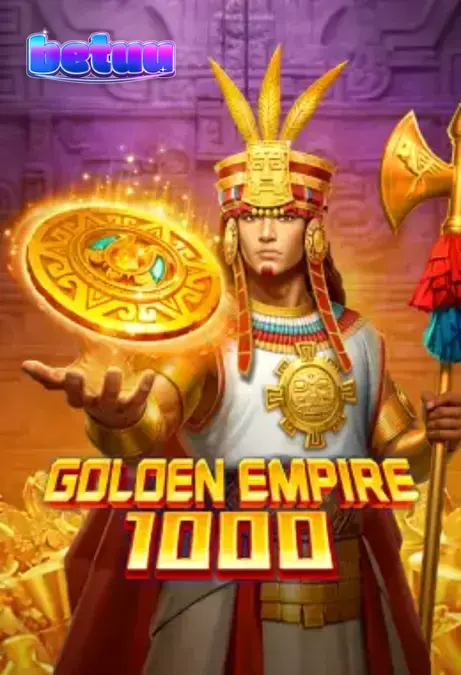 Visual detalhado de símbolos astecas e pirâmides no slot Golden Empire 1000