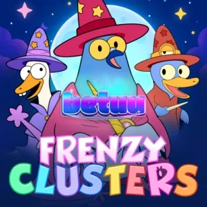 Interface colorida e dinâmica do jogo de slot Frenzy Clusters